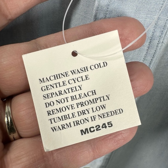 POLO RALPH LAUREN Recent Blue Chambray Short Sleeve Button Down Men's Large Tall - Picture 7 of 9